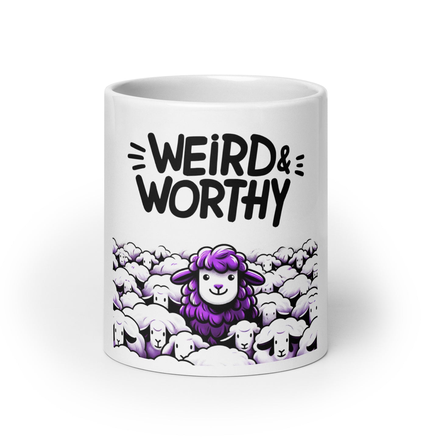 GWMS "Weird & Worthy" White Glossy Mug