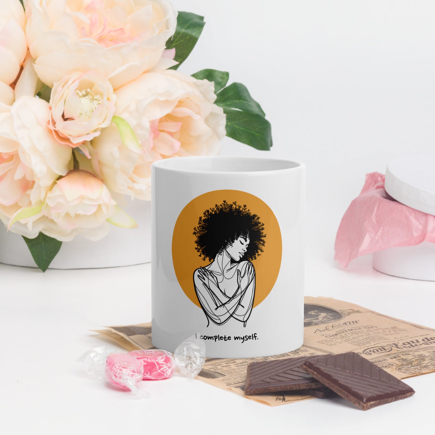 GWMS "I Complete Myself" White Glossy Mug