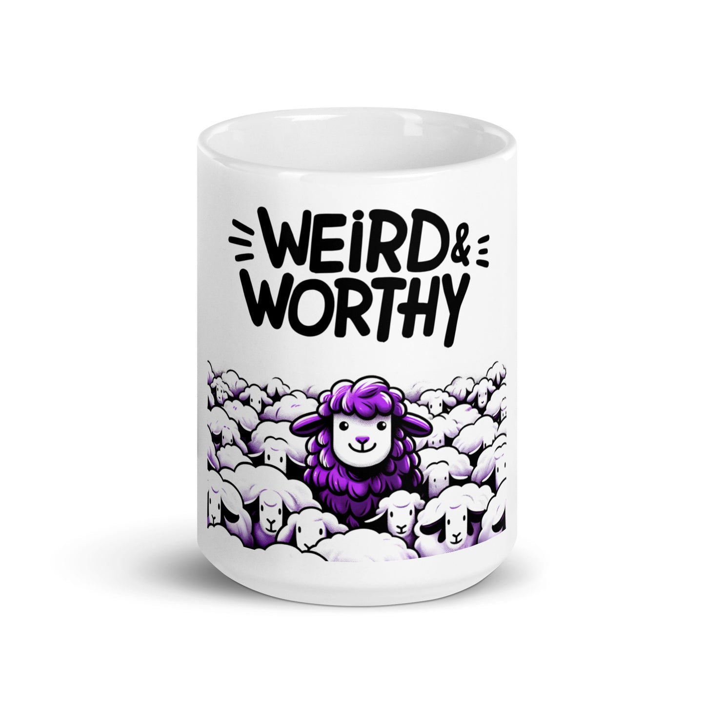 GWMS "Weird & Worthy" White Glossy Mug