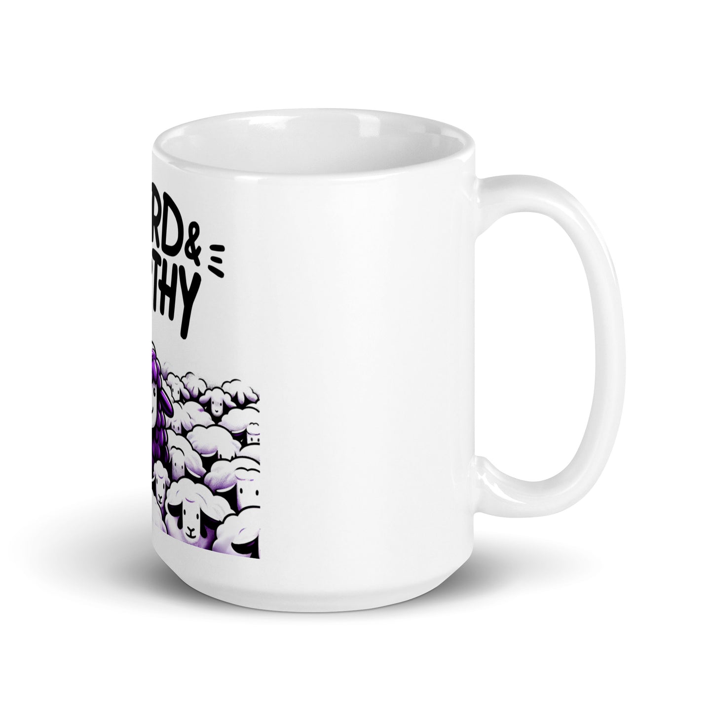 GWMS "Weird & Worthy" White Glossy Mug